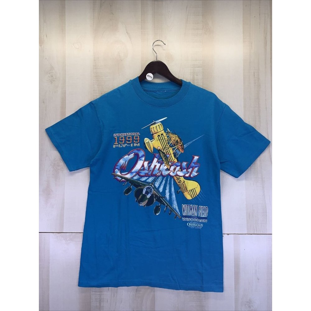 Vintage 1999 International Fly In Oshkosh Wisconsin Planes Graphic Mens Shirt-